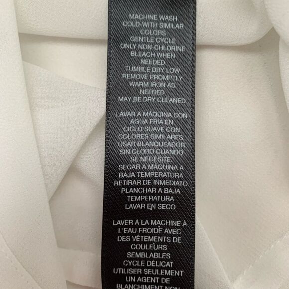 Chico’s Black Label Elegant Woven White Asymmetrical  Blouse Size 2/12 - Picture 9 of 14